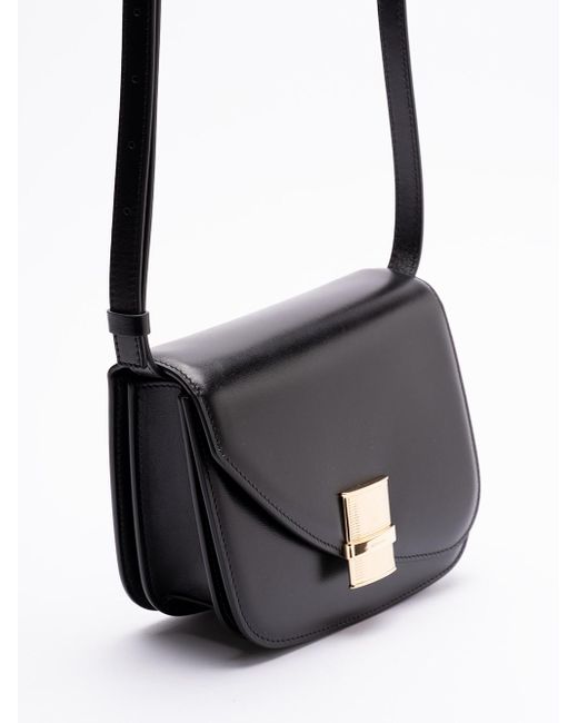 Ferragamo Black `Oyster` Flap Bag