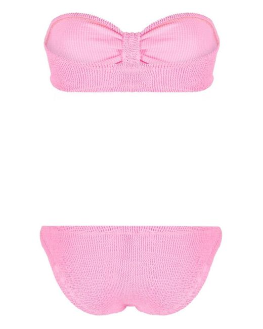 Jean crinkled bikini di Hunza G in Pink