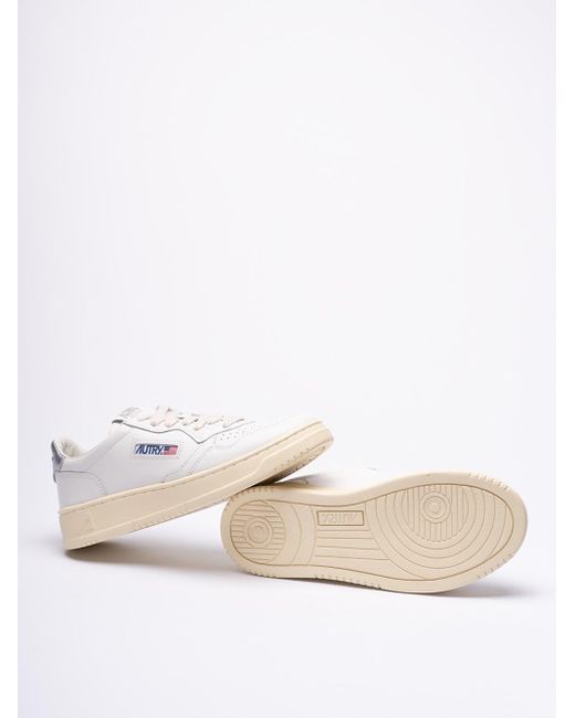 Autry White 'Medalist' Low-Top Sneakers