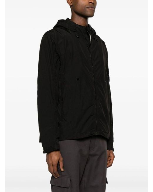 C P Company Black Nylon Reversible Hooded Jacket for men