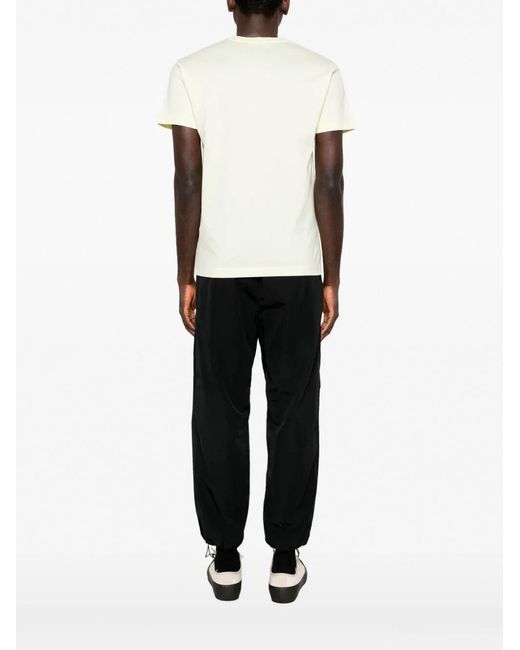 Stone Island White 60/2 Cotton Jersey Garment Dyed T-Shirt for men