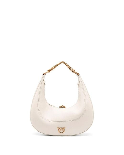 Pinko White Mini `Brioche` Hobo Bag