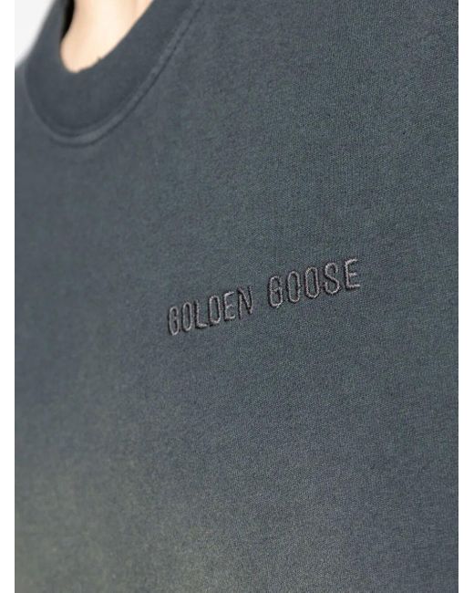 Golden Goose Deluxe Brand Blue Cotton Logo T-Shirt for men