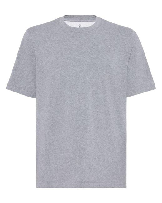 Brunello Cucinelli Gray Jersey T-Shirt for men