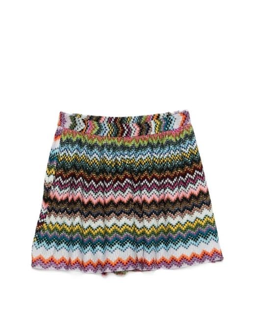 Missoni Red Short À Chevrons