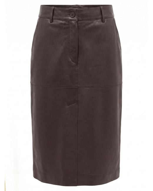 P.A.R.O.S.H. Brown Leather Skirt