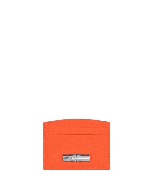 Longchamp Orange `Roseau` Card Holder