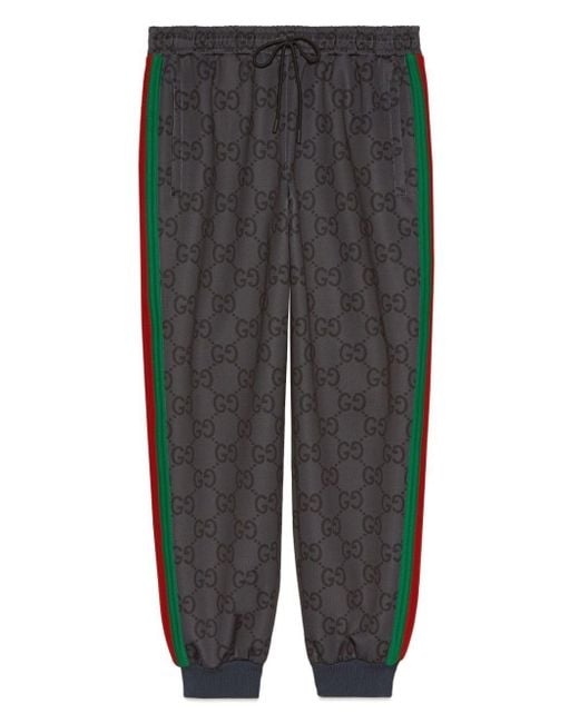 Gucci Gray Jumbo GG Track Pants for men
