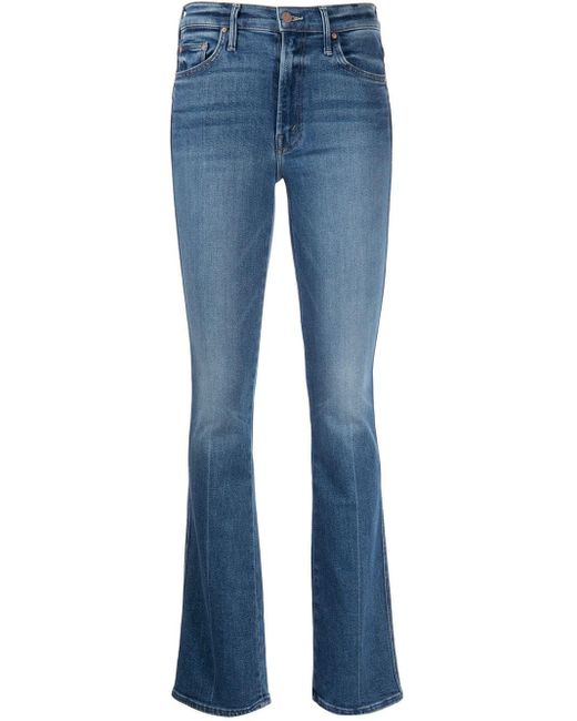 Mother Blue Mid-rise Bootcut Jeans