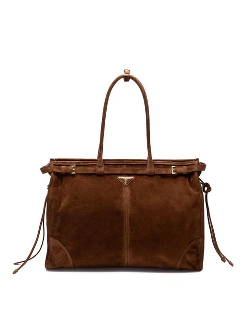 Prada Brown Suede Handbag