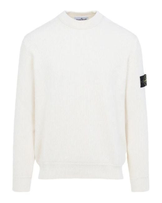 Stone Island White Sweater for men
