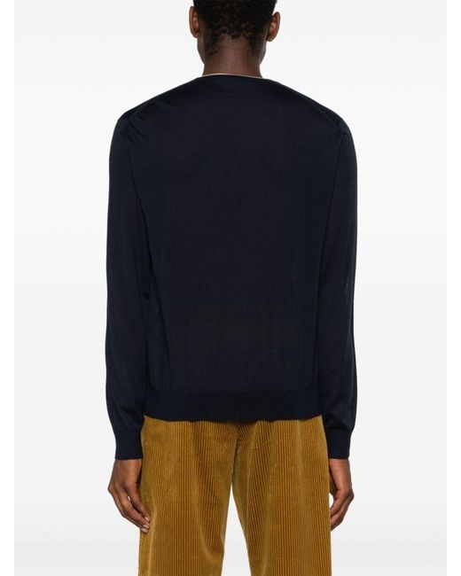 Prada Blue Round-Neck Sweater for men