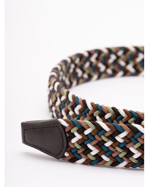Andersons White Elastic Woven Belt for men