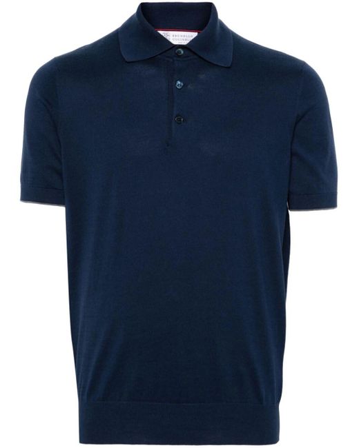 Brunello Cucinelli Polo Shirt in Blue for Men | Lyst
