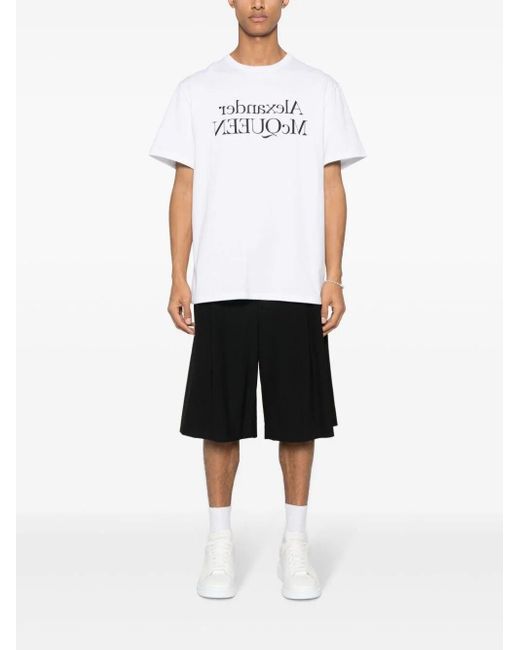 T-shirt Di Cotone di Alexander McQueen in White da Uomo