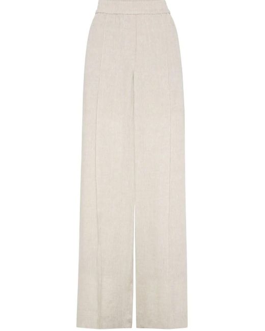 Brunello Cucinelli White Linen Trousers