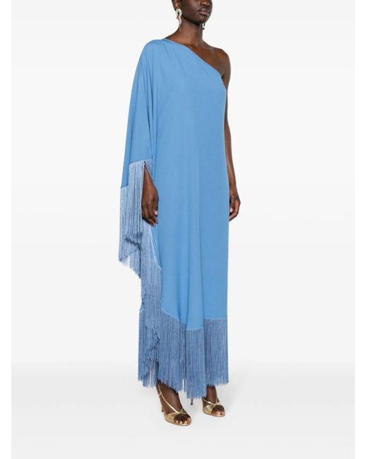 ‎Taller Marmo Blue Spritz Fringed Midi Dress - Women's - Viscose/acetate