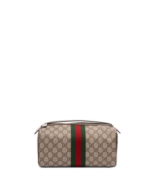 Gucci `Gg Supreme` Toiletry Bag in Natural for Men | Lyst