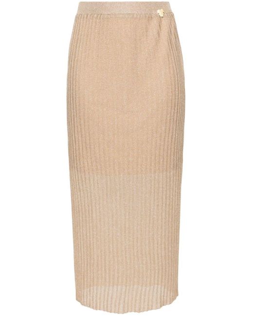 Twin Set Natural Knit Longuette Skirt