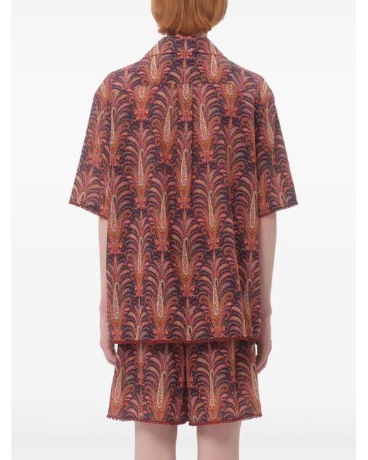 Valentino Garavani Red 'Voyage Imaginaire' Bowling Shirt for men