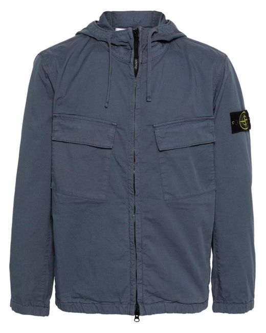 Stone Island Blue Compass-badge Hooded Jacket for men