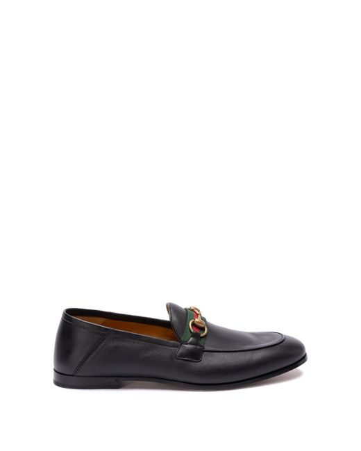 Gucci White `Horsebit` Loafers With `Web` for men