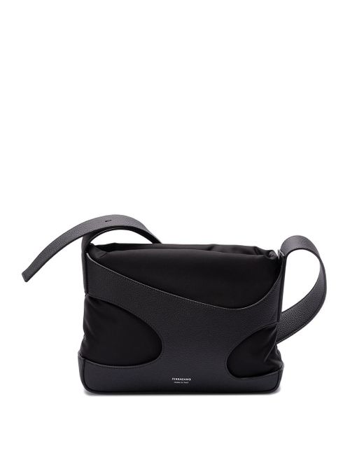 Ferragamo Black `Cut Out` Shoulder Bag for men