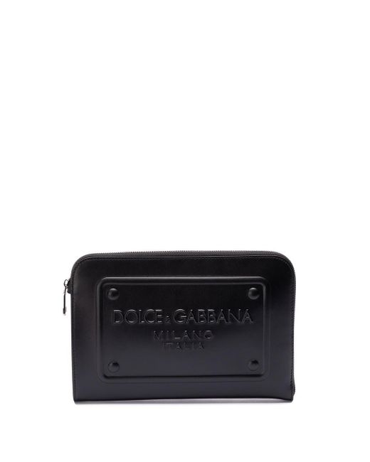 Dolce & Gabbana Black Small Pouch With Raised Logo for men