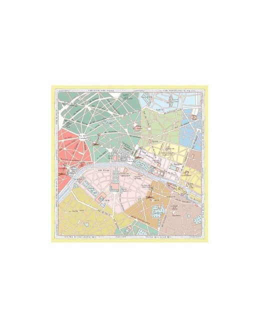 Longchamp Blue 'A La Decouverte De Paris' Foulard
