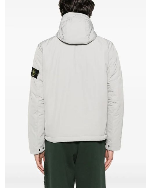 Stone Island Gray 4100047 Hooded Zip-Front Jacket for men