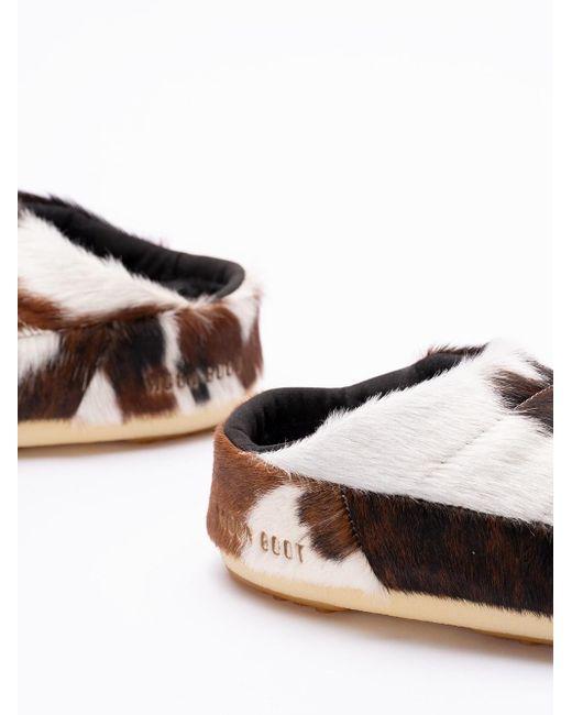 Moon Boot White `Nolace Pony` Mules