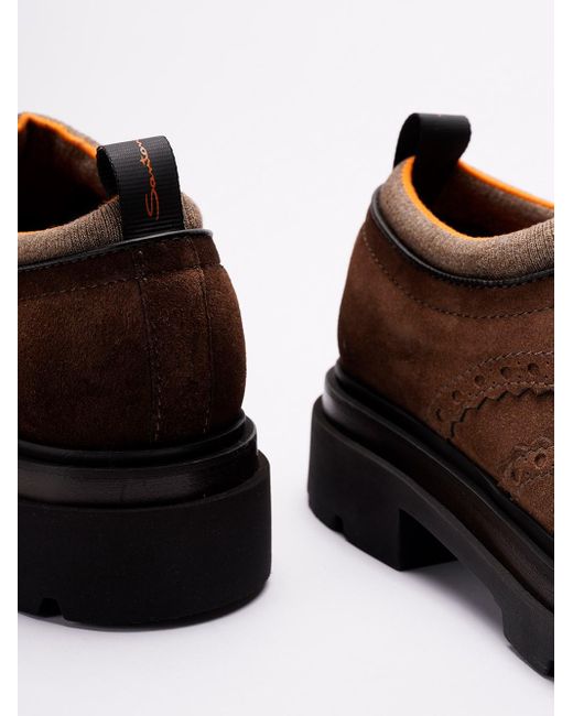 Santoni Brown 'Rhea' Lace-Ups for men