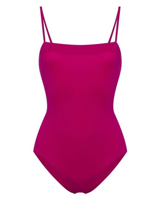Eres Pink Aquarelle Square-neck Swimsuit