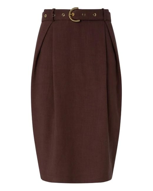Pinko Brown Belted Skirt