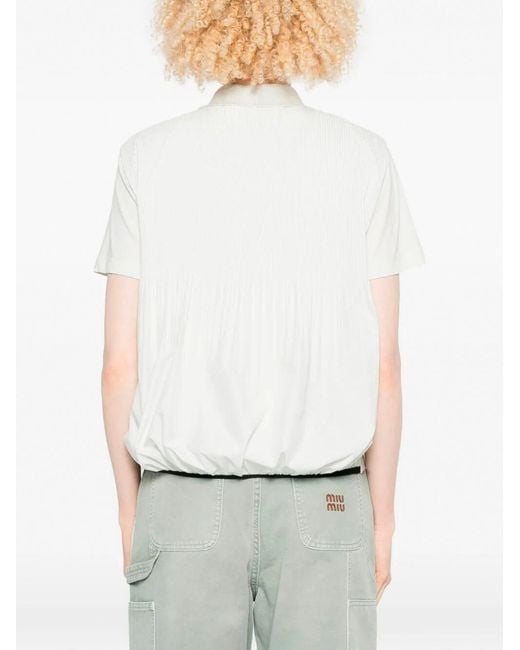 Moncler White Short Sleeve Polo