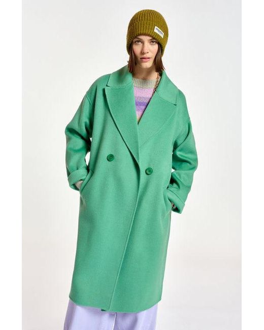 Essentiel Antwerp Antwerp Cylo Double Breasted Wool Coat in Green Lyst UK