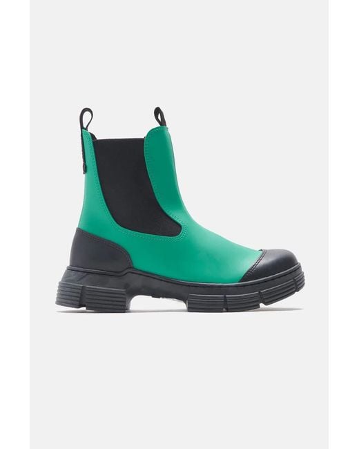 Ganni Recycled Rubber City Boot in Green Lyst UK