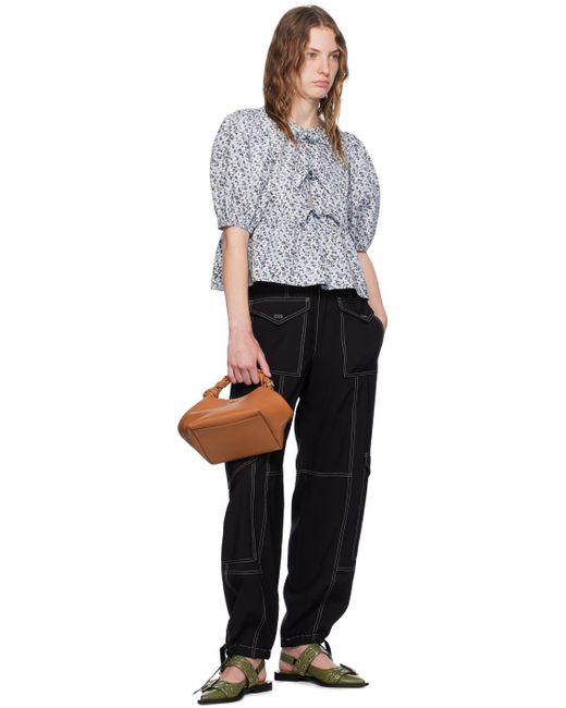 Ganni カーキ Feminine Buckle フラットシューズ Green
