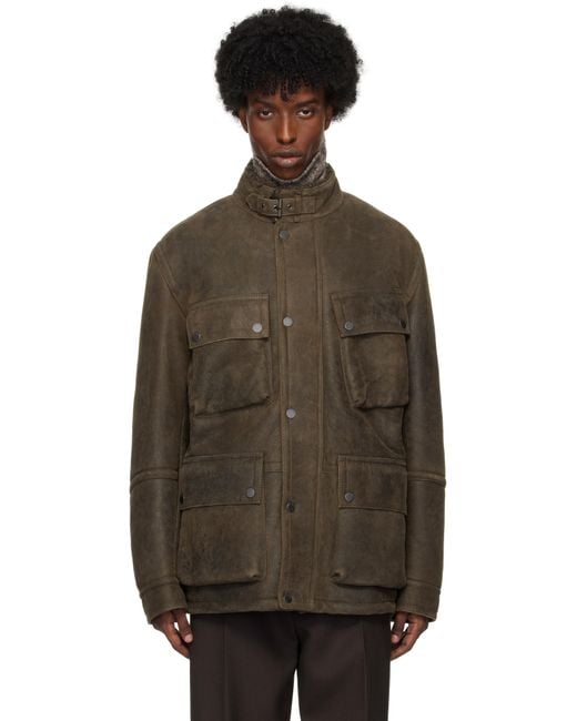 Belstaff Brown Trialmaster Tribute Shearling Jacket for men