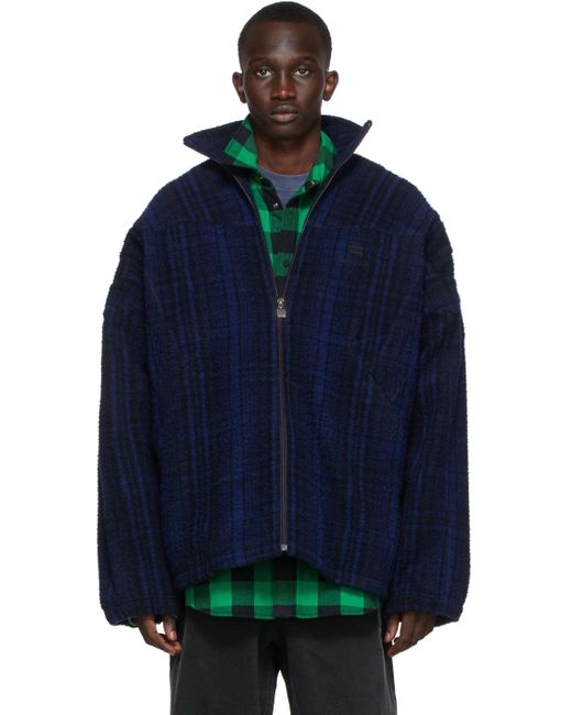 Balenciaga Wool Tracksuit Jacket in Navy (Blue) for Men | Lyst Canada