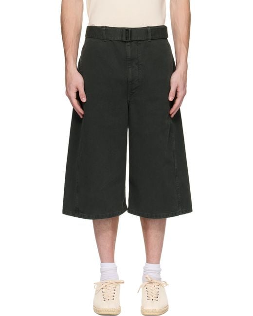 Lemaire Twisted Denim Shorts in Black for Men | Lyst
