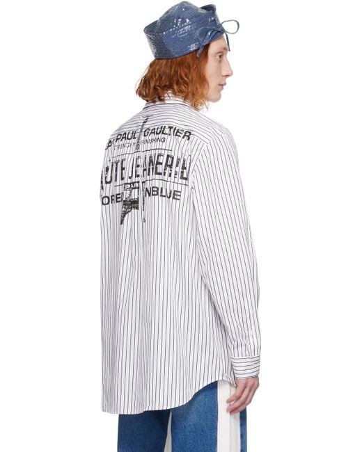 メンズ Jean Paul Gaultier ホワイト& ストライプ シャツ White