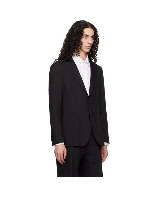 Boss Black Slim-Fit Washable Tech Linen Blazer for men