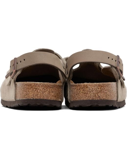 Birkenstock Black Taupe Regular Tokio Slip-On Loafers for men