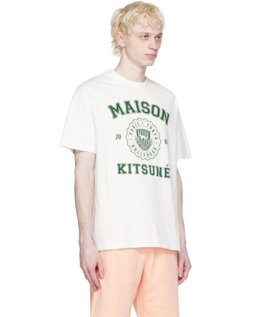 Maison Kitsuné Multicolor White Hotel Olympia Edition Varsity T-shirt for men