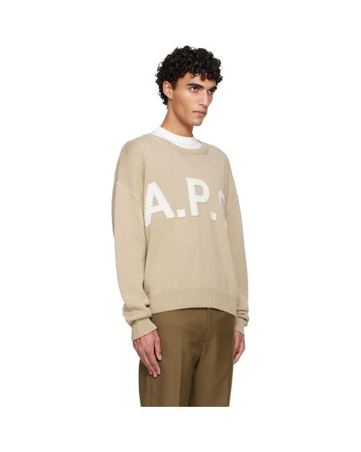 A.P.C. Natural Logo Sweater for men