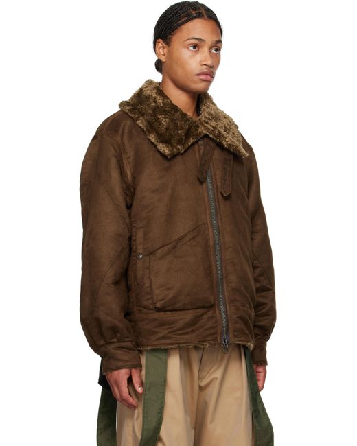 Engineered Garments Brown B3 Faux-Suede Bomber Jacket for men