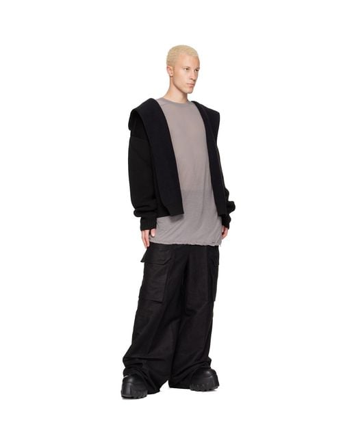 Rick Owens Black Tower Reversible Robe Hoodie for men
