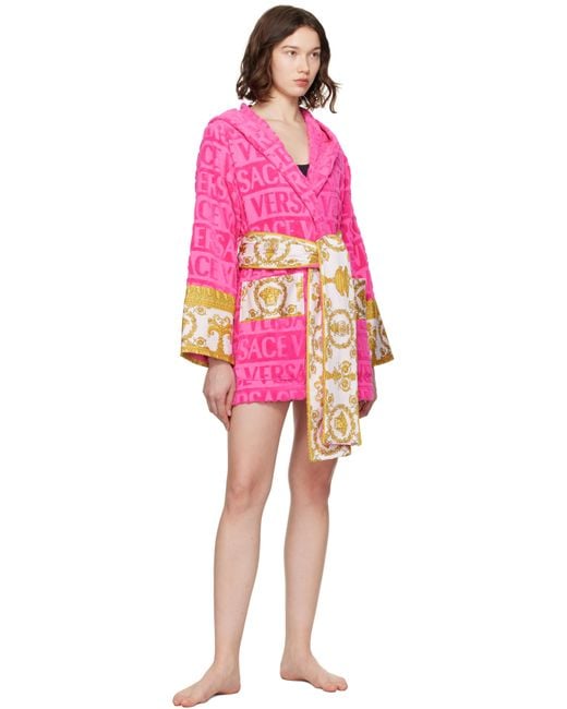 Versace Pink 'I Heart Baroque' Short Bathrobe