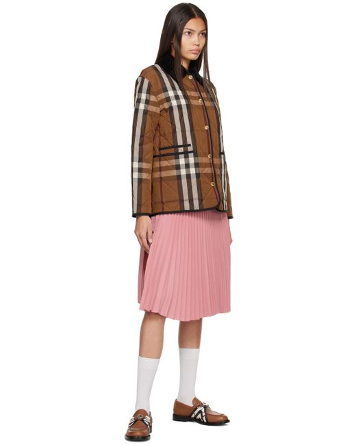Burberry Red 'grain De Poudre' Midi Skirt